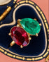 Bague Émeraude de Colombie 2.25 carats & Grenat Rhodolite 2.40 carats "Marjorie" - Elliade Paris