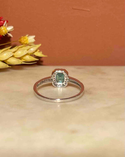 Bague style Art-Déco Emeraude &amp; 35 Diamants &quot;Vienna&quot;