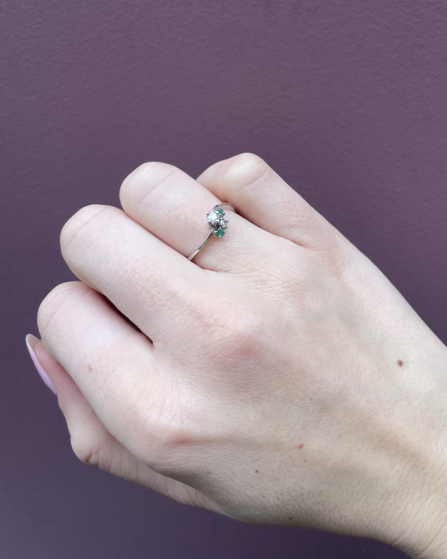 Bague Vintage Émeraudes &amp; Diamants &quot;Kelani&quot;