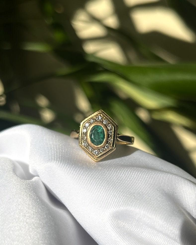 Bague émeraude &amp; diamants "Kelliana" - Elliade Paris