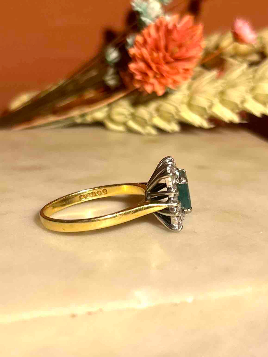 Bague Marguerite Émeraude 1.40 carat &amp; Diamants &quot;Leya&quot;