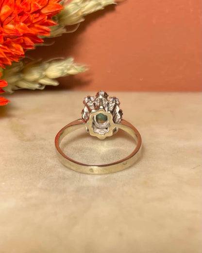 Bague Marguerite Émeraude 0.40 carat &amp; Diamants &quot;Maryam&quot;