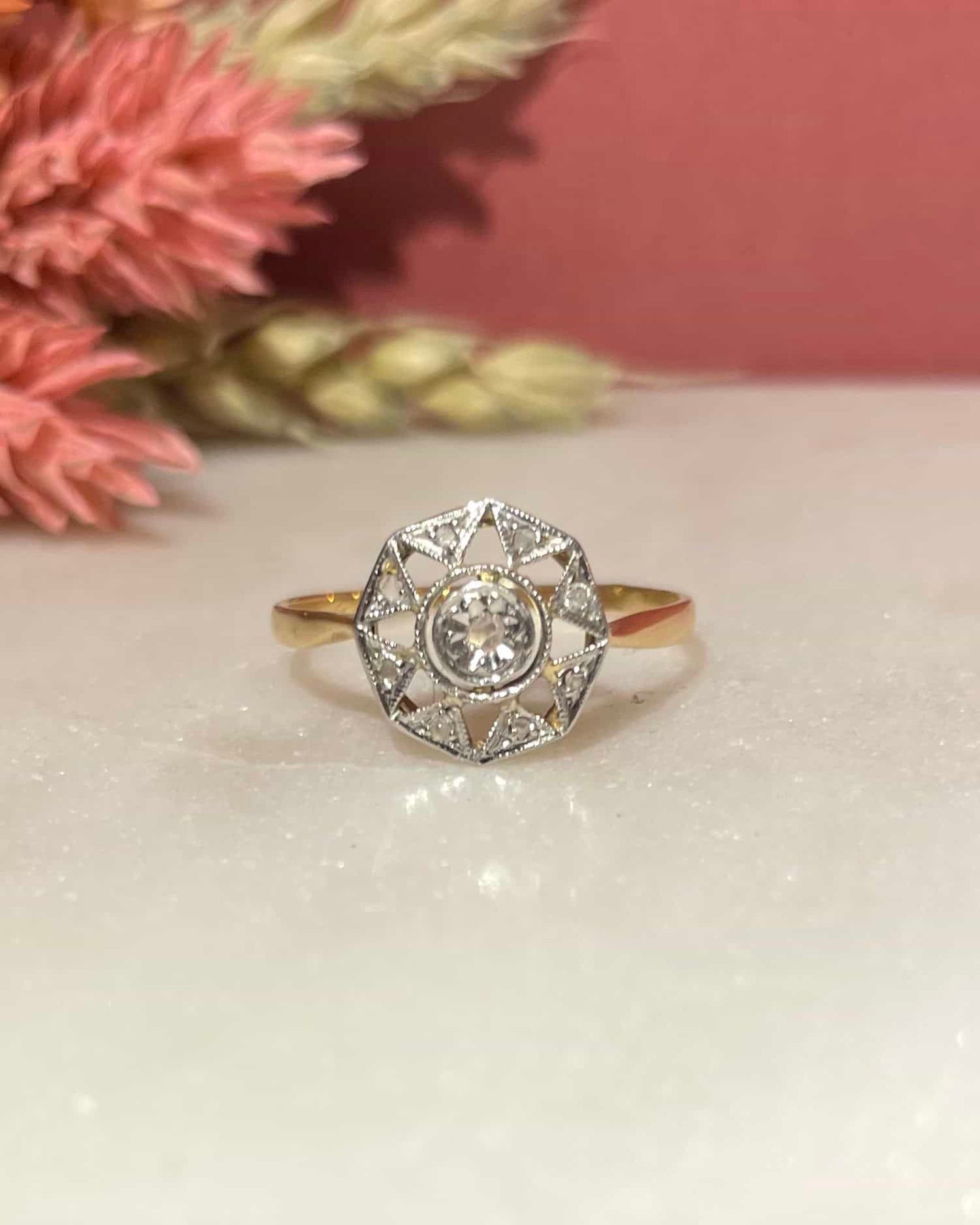 Bague Étoilé Art - Déco Diamants &quot;Audrey&quot; - Elliade Paris
