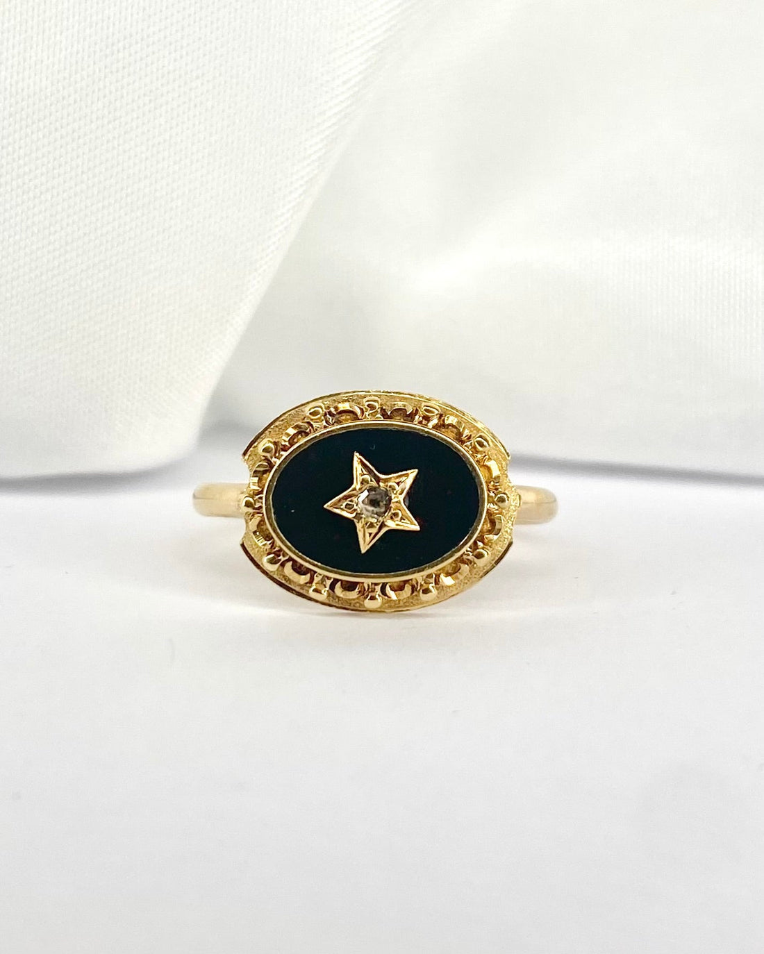 Bague Étoile Diamant &amp; Jaspe Sanguin &quot;Clervie&quot; - Elliade Paris