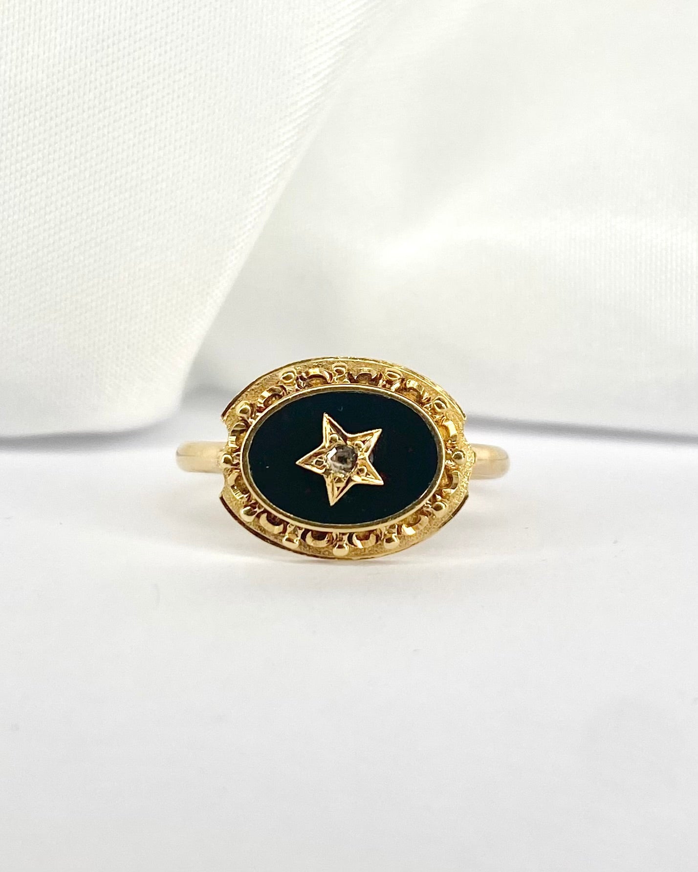 Bague Étoile Diamant &amp; Jaspe Sanguin &quot;Clervie&quot; - Elliade Paris