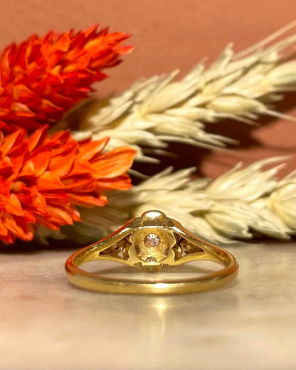 Bague fleur Art Déco Diamants &quot;Lauriane&quot; - Elliade Paris