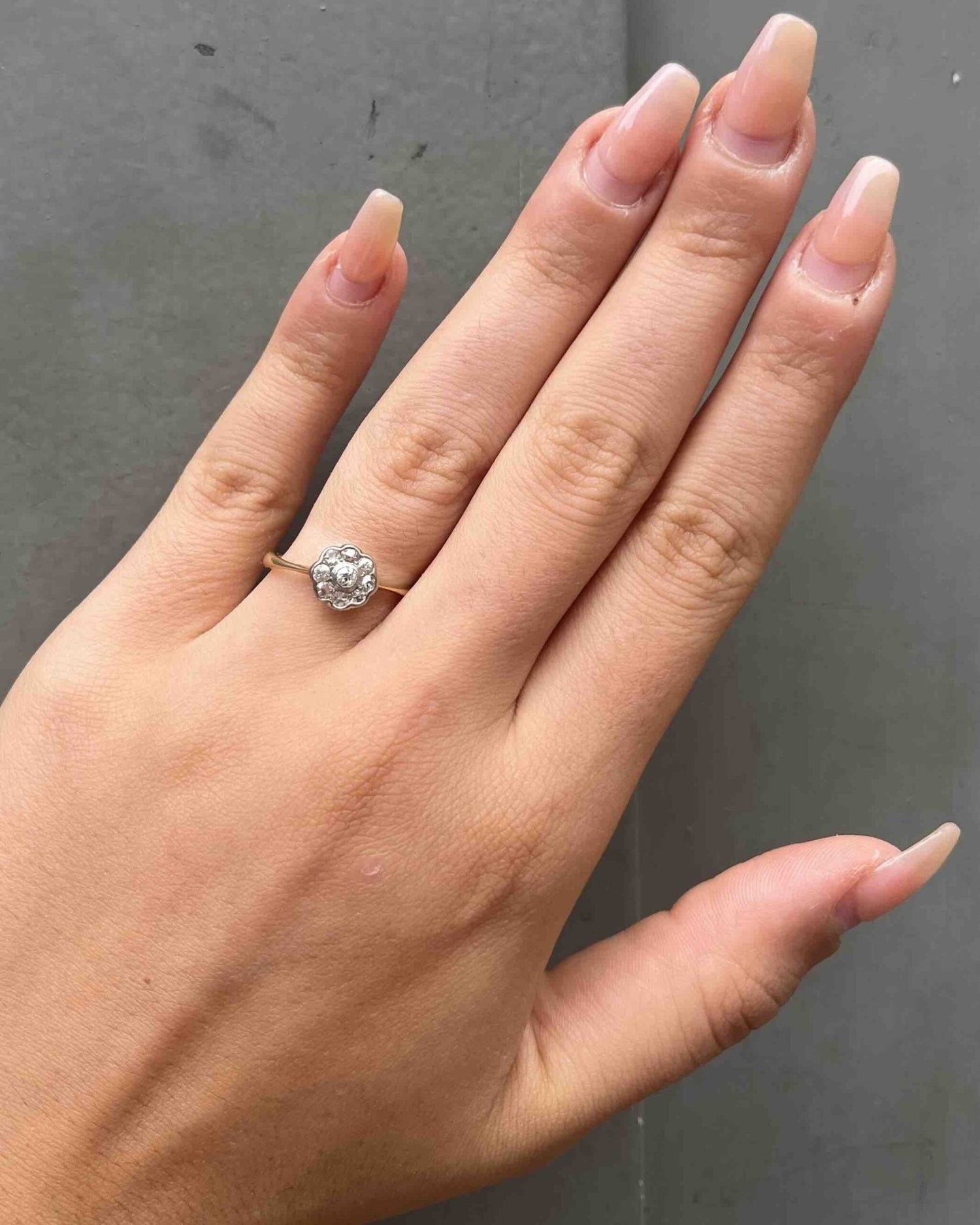 Bague fleur Art déco diamants &quot;Mayra&quot; - Elliade Paris