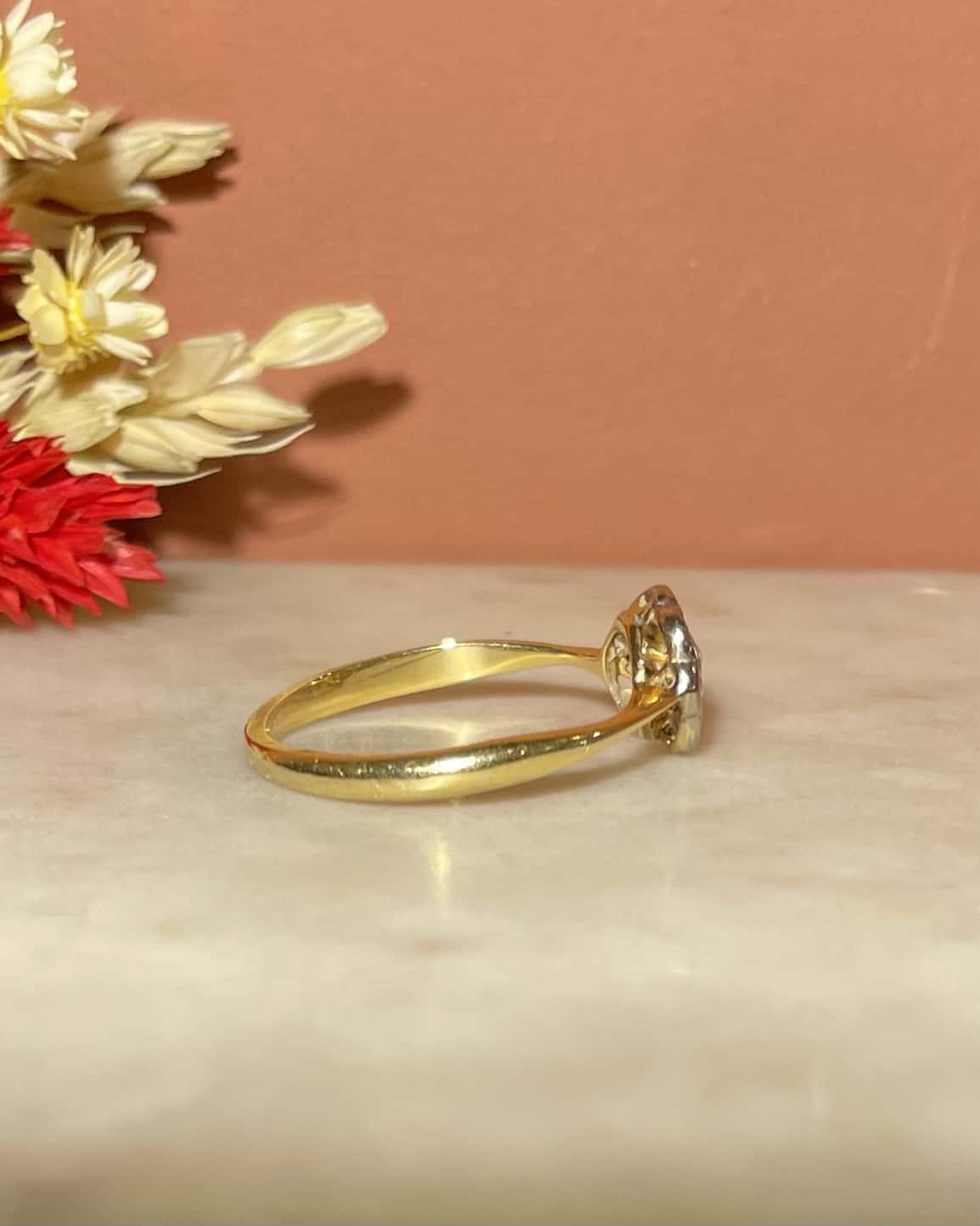 Bague fleur Art déco diamants &quot;Mayra&quot; - Elliade Paris