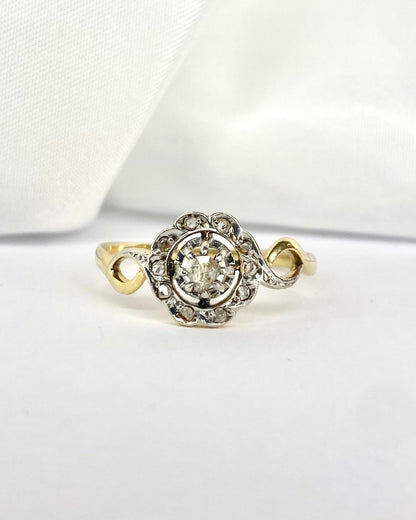 Bague Fleur Art Nouveau Diamants &quot;Lilou&quot; - Elliade Paris