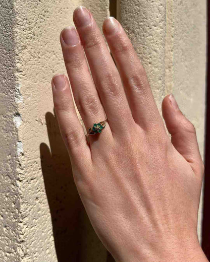 Bague Fleur Émeraudes &amp; Diamant &quot;Rostane&quot; - Elliade Paris