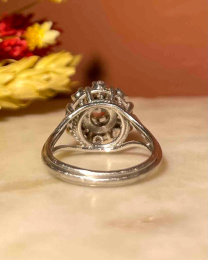 Anillo Art Déco con margaritas de diamantes &quot;Domy&quot;