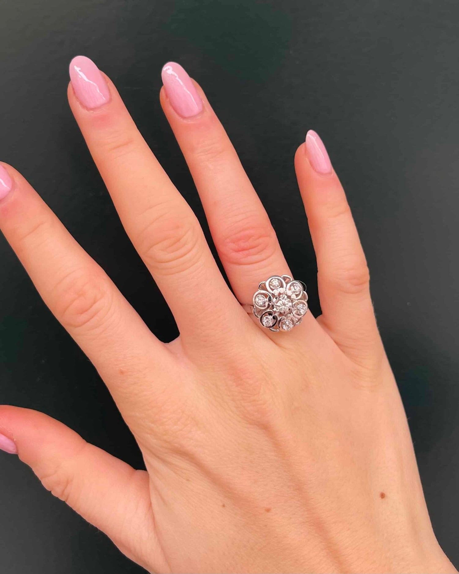 Bague Marguerite Art-Déco Diamants 0.55 carat &quot;Eva&quot;