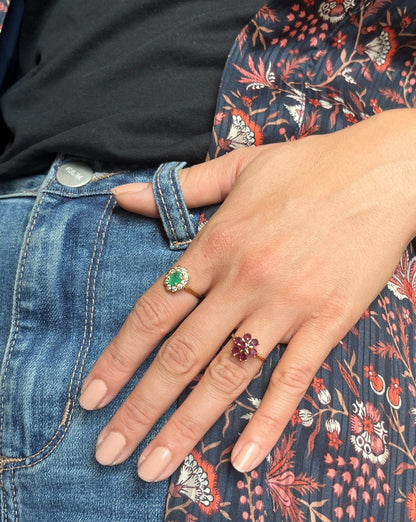 Bague Fleur Rubis &quot;Cynthia&quot; - Elliade Paris