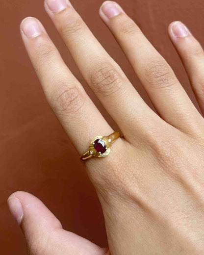 Bague Fleur Rubis &amp; Diamants &quot;Eliodora&quot; - Elliade Paris