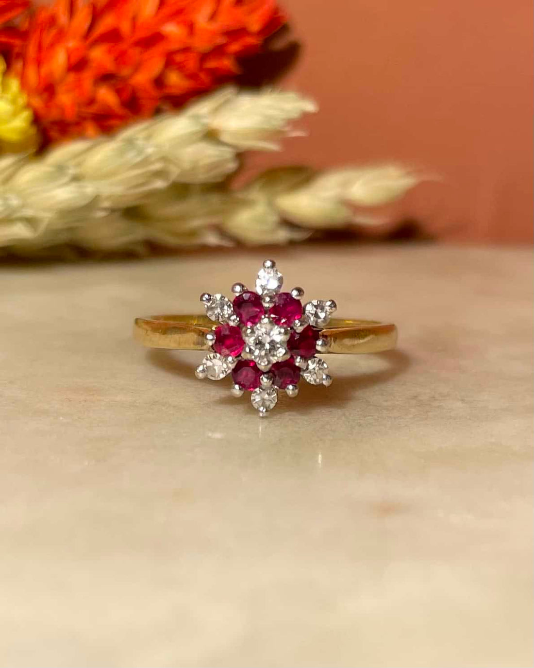 Bague Marguerite Rubis &amp; Diamants &quot;Imaé&quot;