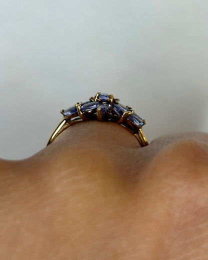 Bague Fleur Tanzanites 1.02 carat &quot;Gabriella&quot; - Elliade Paris