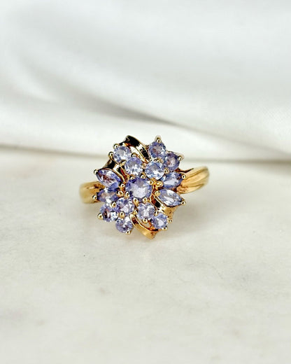 Bague Fleur Tanzanites 1.20 carat &quot;Rania&quot; - Elliade Paris