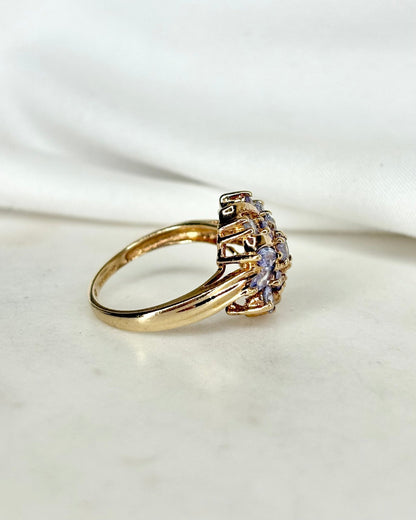 Bague Fleur Tanzanites 1.20 carat &quot;Rania&quot; - Elliade Paris