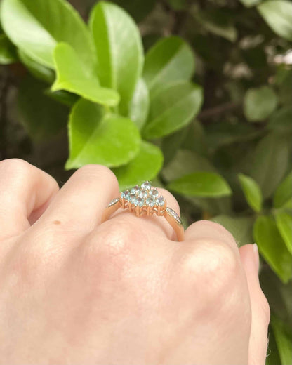 Bague Fleur Tourmaline 0.72 carat &amp; Diamants &quot;Ezia&quot; - Elliade Paris