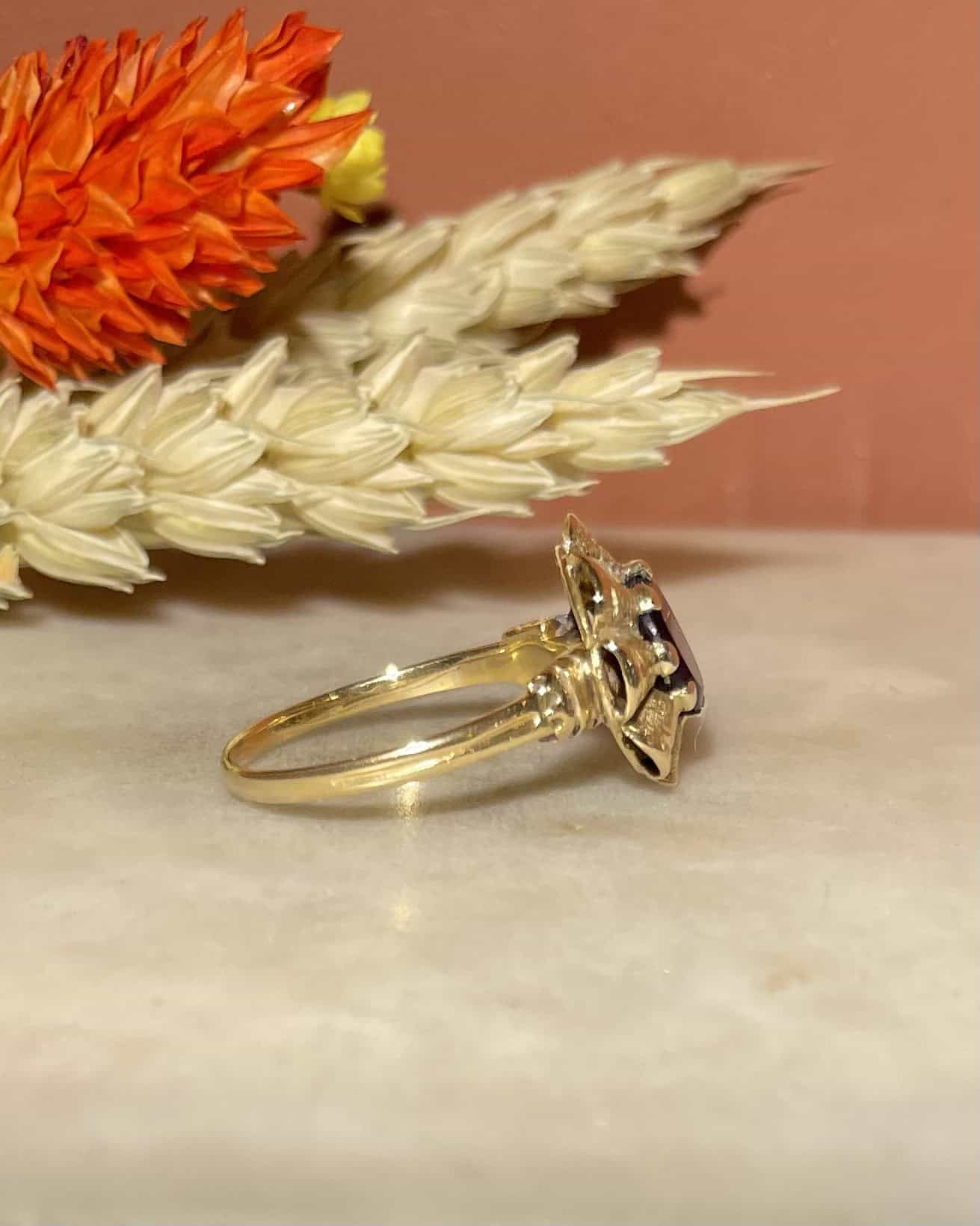 Bague Fleur Vintage Améthyste 1 Carat "Birdy" - Elliade Paris
