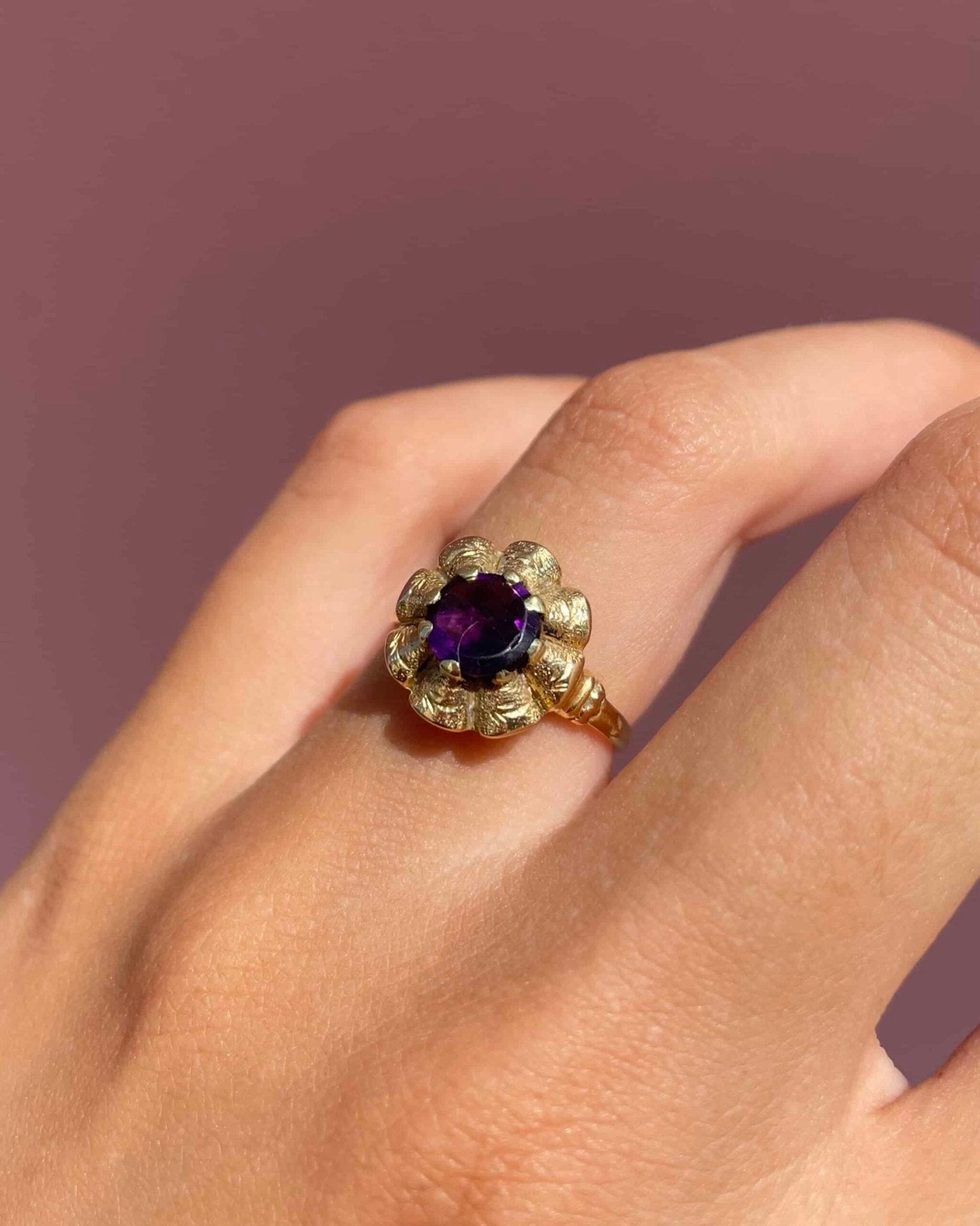Bague Fleur Vintage Améthyste 1 Carat "Birdy" - Elliade Paris