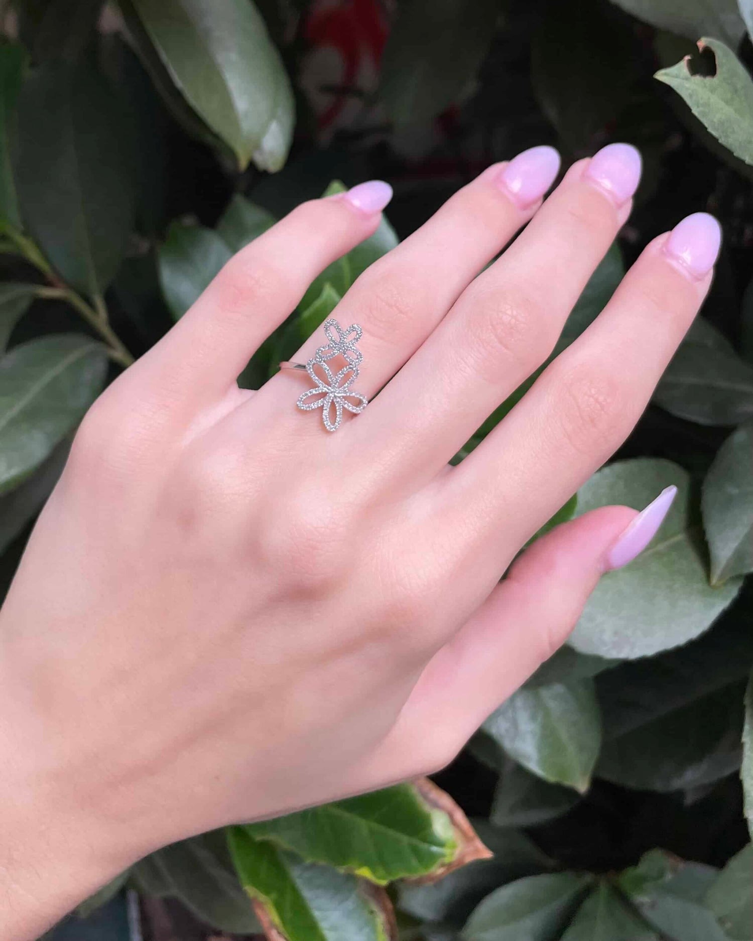 Bague Fleur Vintage 98 Diamants &quot;Golden&quot;