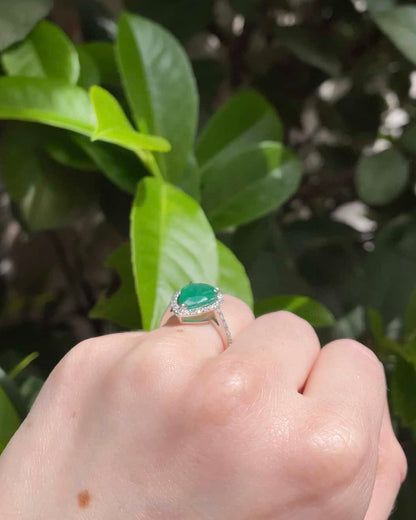 Bague Goutte Emeraude 2.61 carats &amp; Diamants &quot;Églantine&quot; - Elliade Paris