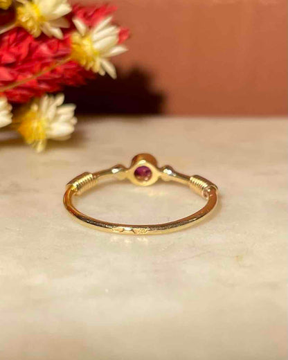 Bague Solitaire Grenat &quot;Gisèle&quot;