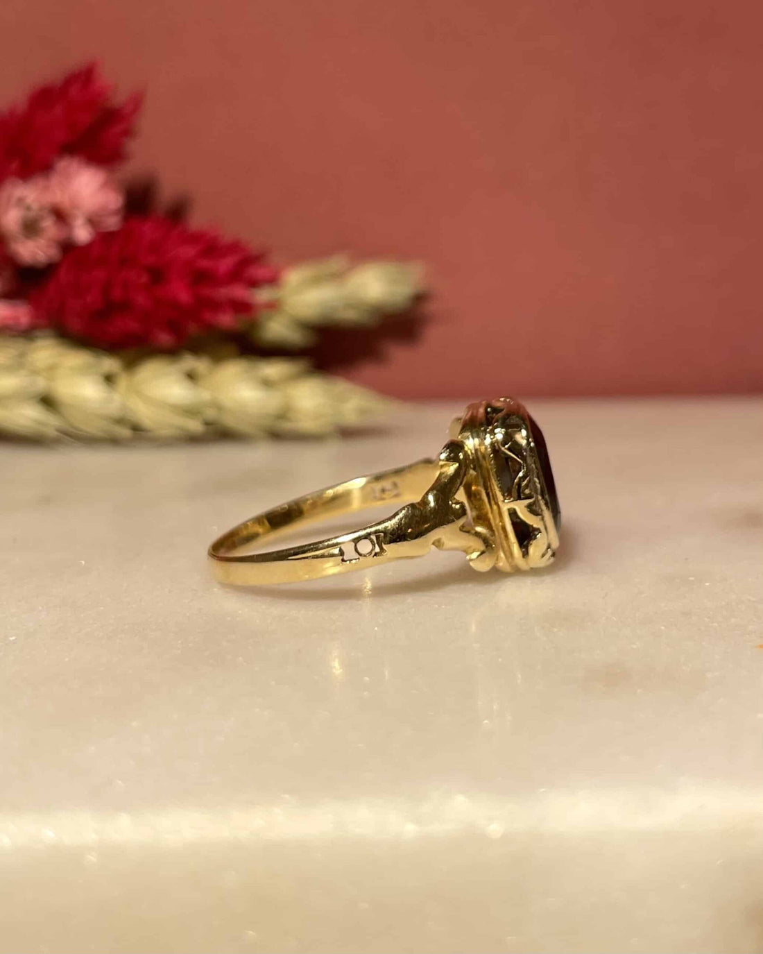 Bague Solitaire Grenat 2 carats &quot;Olary&quot;