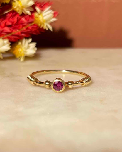 Bague Solitaire Grenat &quot;Gisèle&quot;