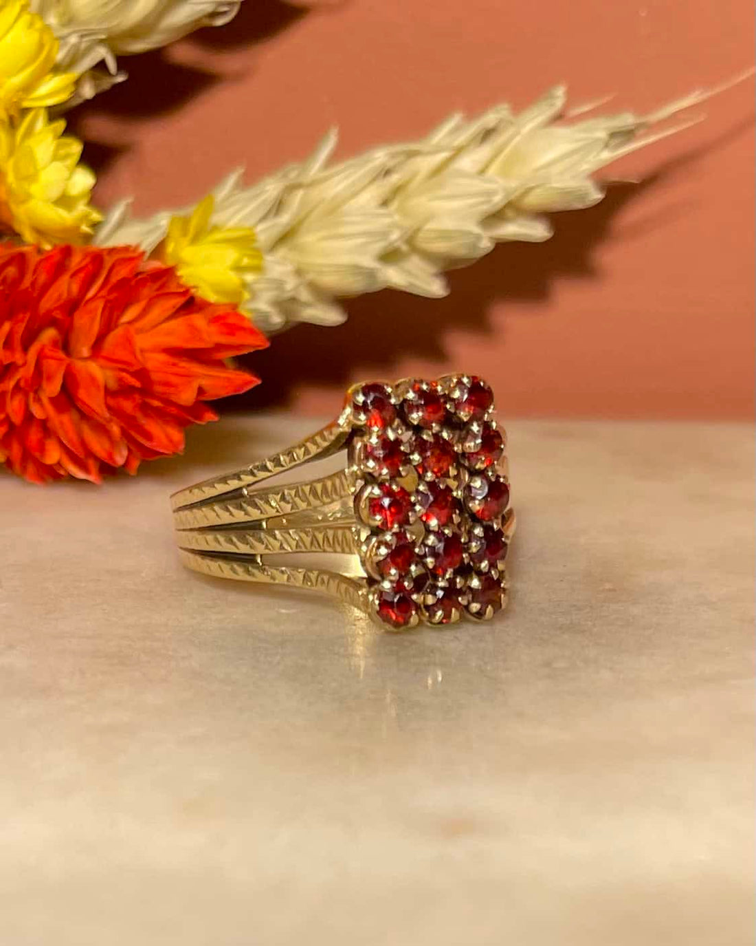 Bague Vintage Grenats  &quot;Attila&quot;