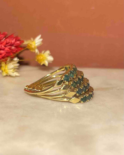 Bague Sultan 28 Émeraudes &quot;Meryem&quot;