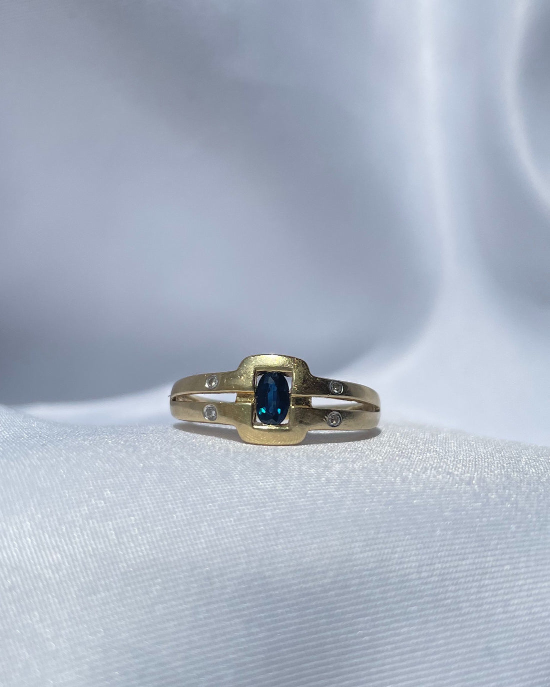 Bague Jonc Saphir &amp; Diamants &quot;Yuna&quot;