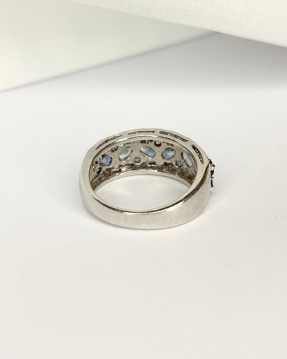 Bague Jonc 13 Saphirs 2 carats &amp; 26 Diamants &quot;Morgane&quot; - Elliade Paris