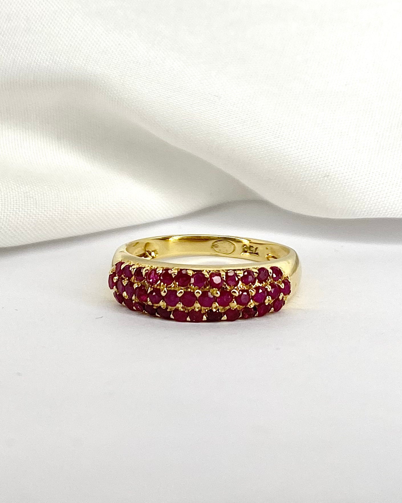 Bague Jonc 37 Rubis &quot;Amandine&quot; - Elliade Paris