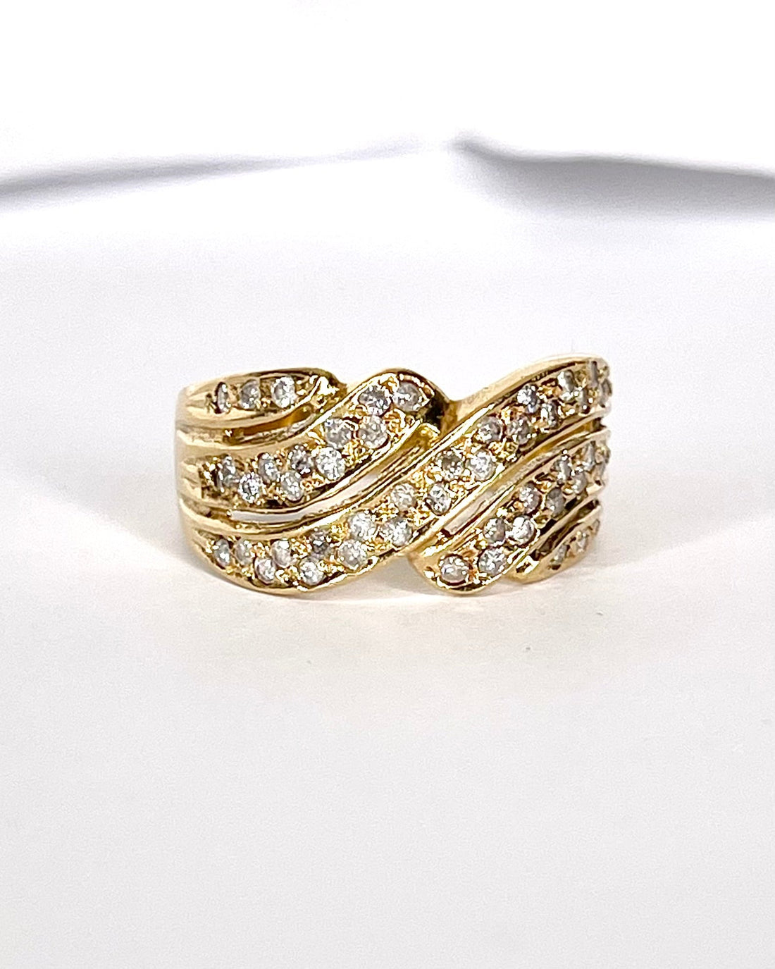 Bague Jonc 50 Diamants &amp; Or 5,21 g "Francesca" - Elliade Paris