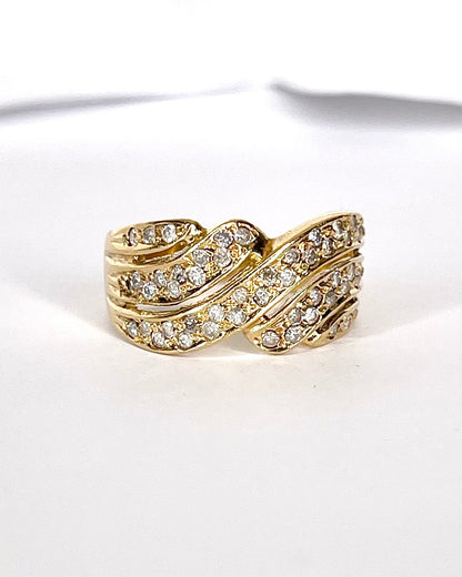 Bague Jonc 50 Diamants &amp; Or 5,21 g "Francesca" - Elliade Paris