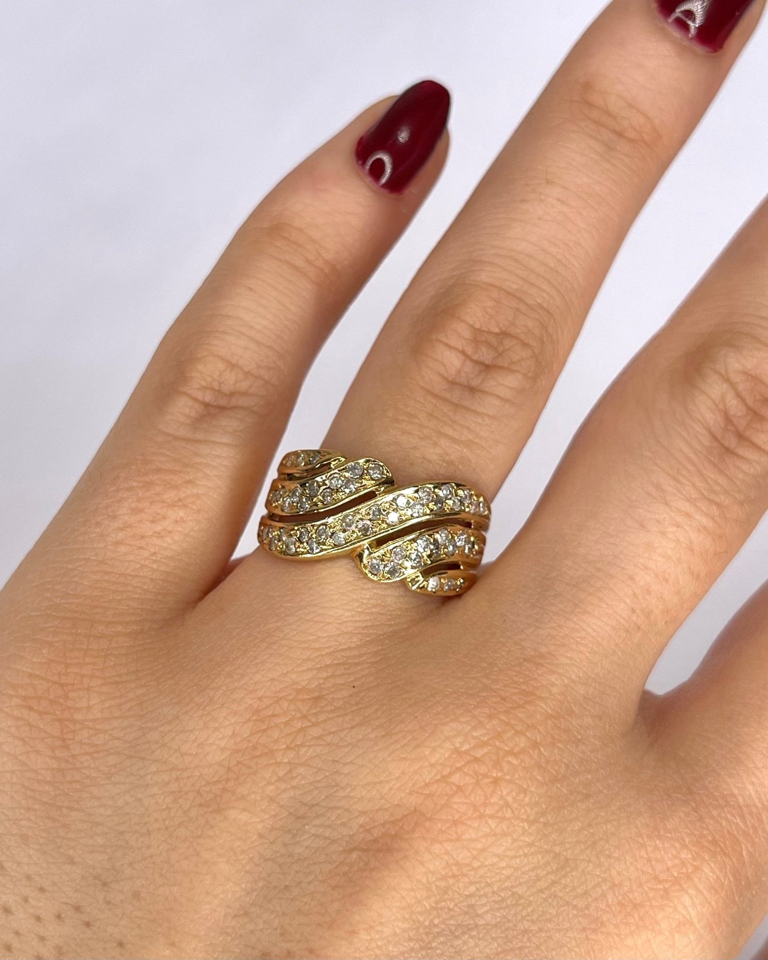 Bague Jonc 50 Diamants &amp; Or 5,21 g "Francesca" - Elliade Paris