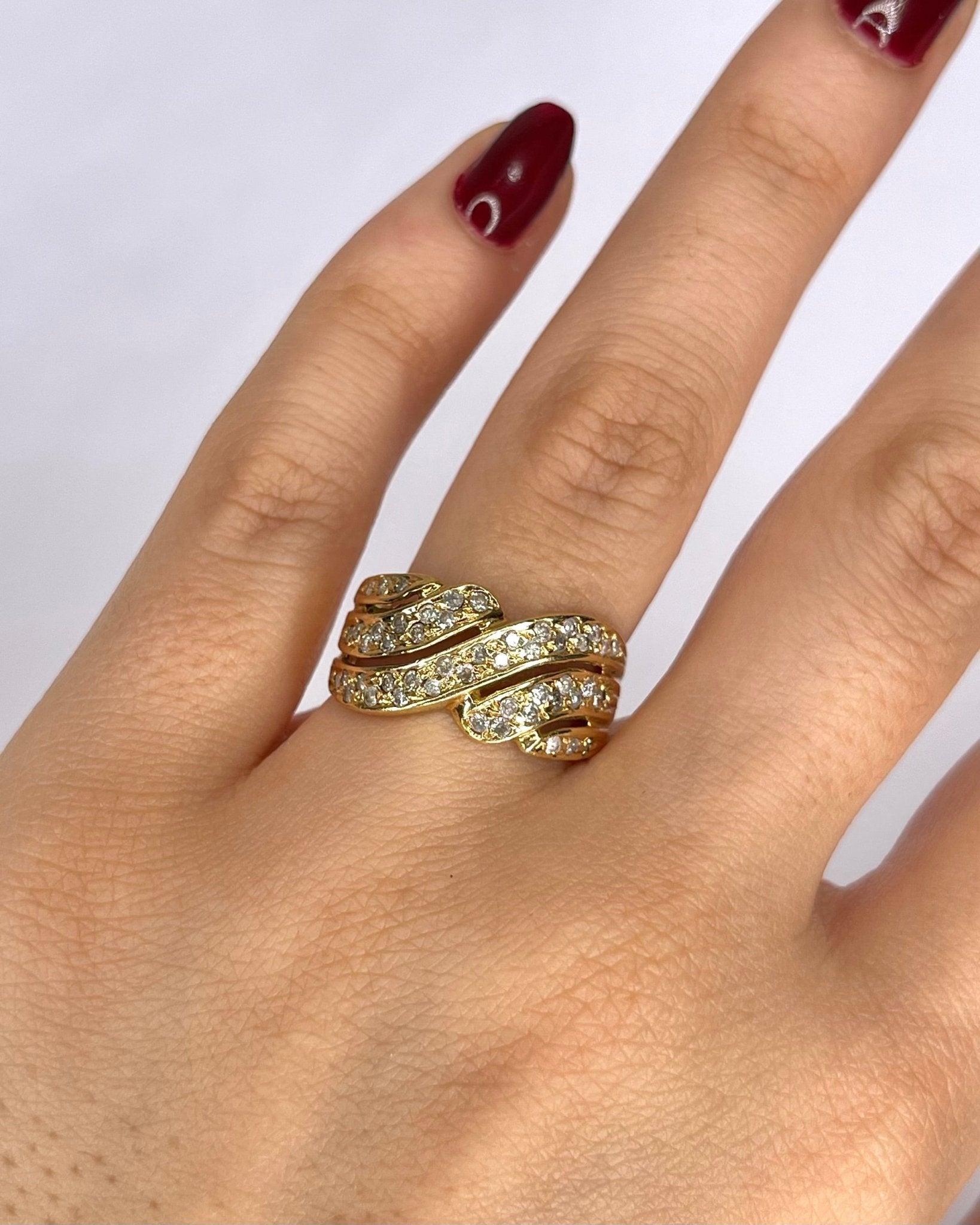 Bague Jonc 50 Diamants &amp; Or 5,21 g "Francesca" - Elliade Paris