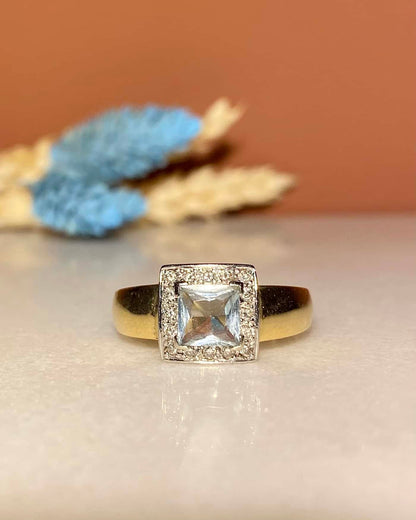 Bague Style Art-Déco Aigue-Marine et Diamants &quot;Lotti&quot;