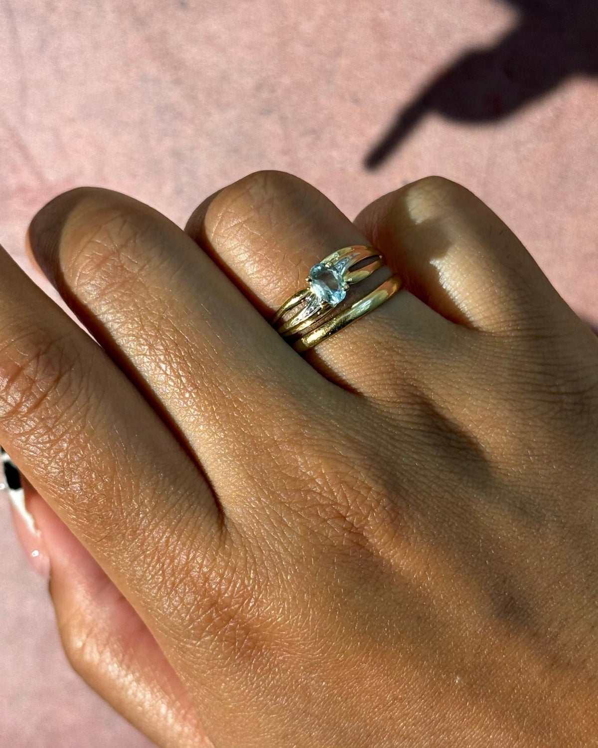 Bague Jonc Aigue-Marine "Elisa" - Elliade Paris