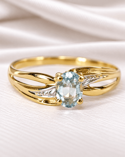 Bague Jonc Aigue-Marine "Elisa" - Elliade Paris