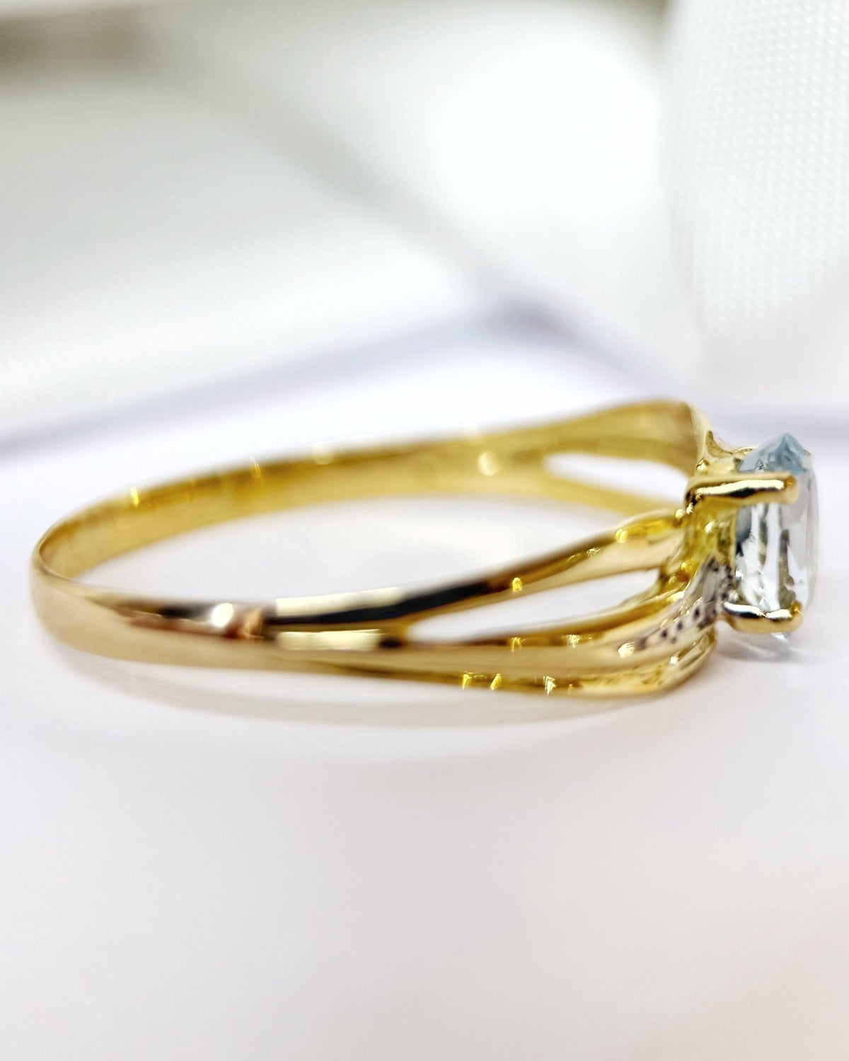 Bague Jonc Aigue-Marine "Elisa" - Elliade Paris