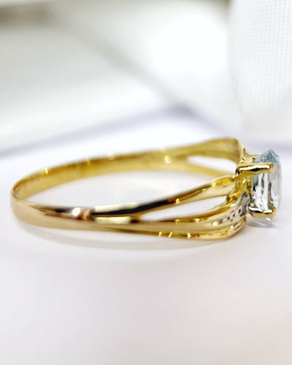 Bague Jonc Aigue-Marine "Elisa" - Elliade Paris