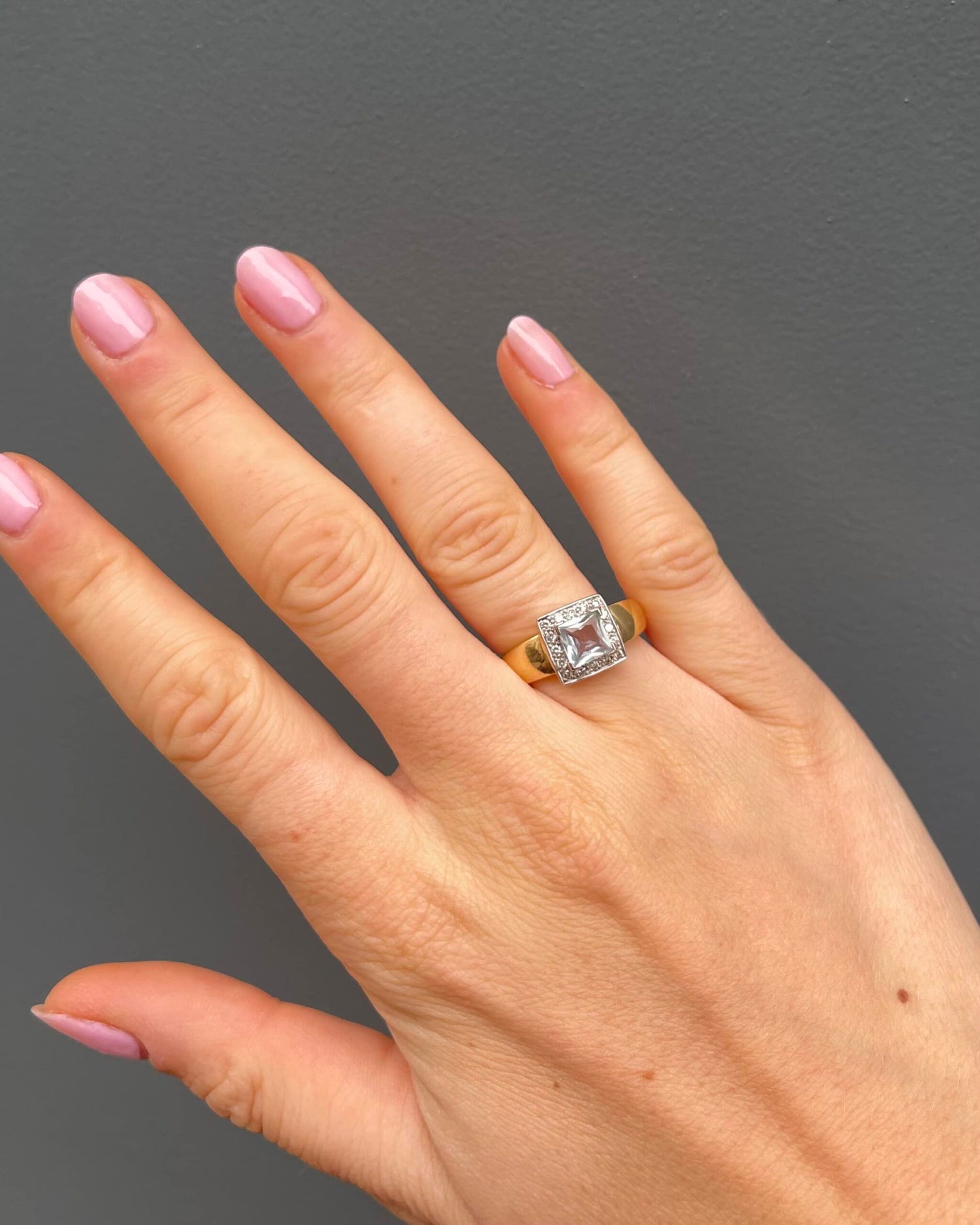 Bague Style Art-Déco Aigue-Marine et Diamants &quot;Lotti&quot;