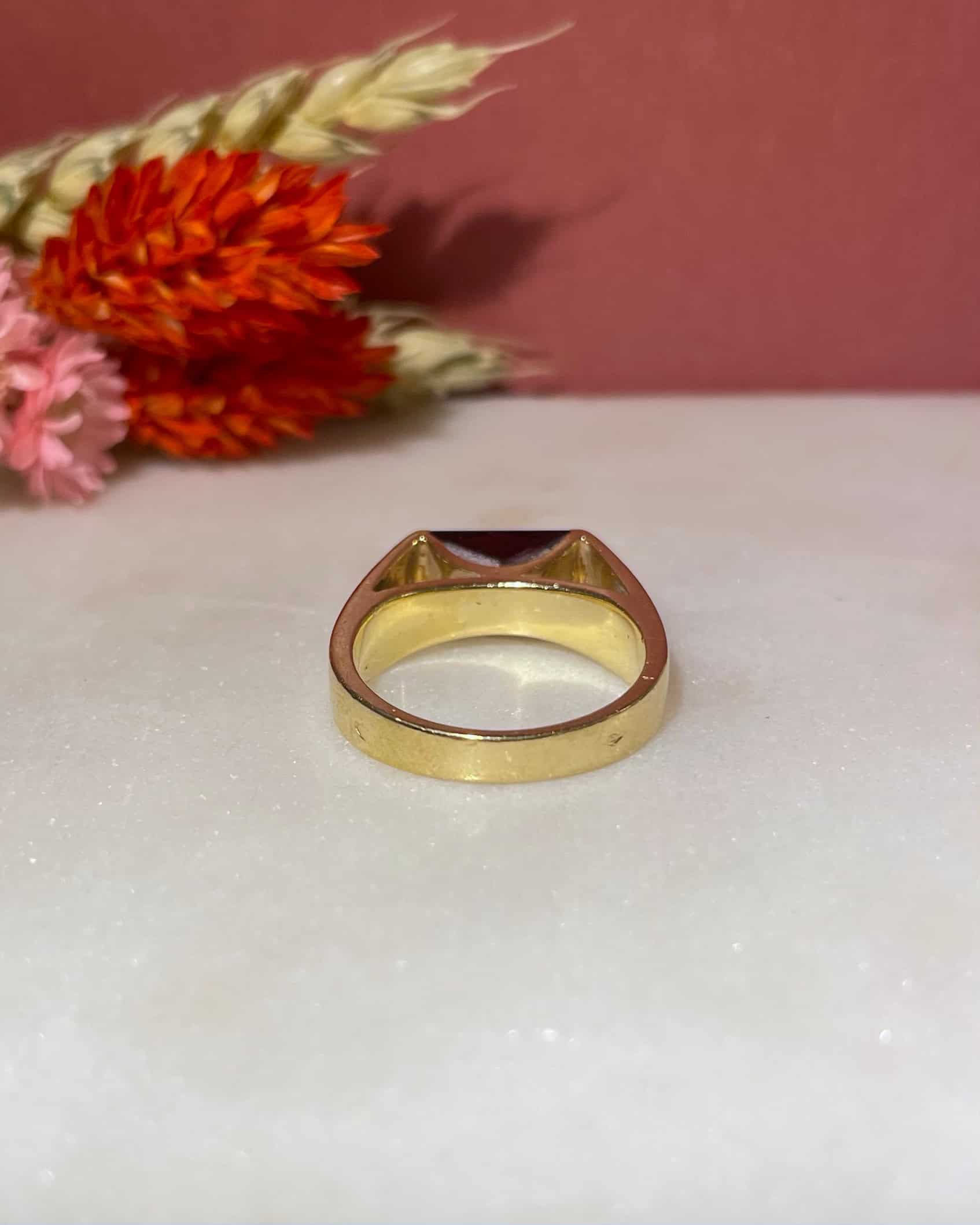 Garnet Arch Signet Ring signed Poiray 2.40 carats