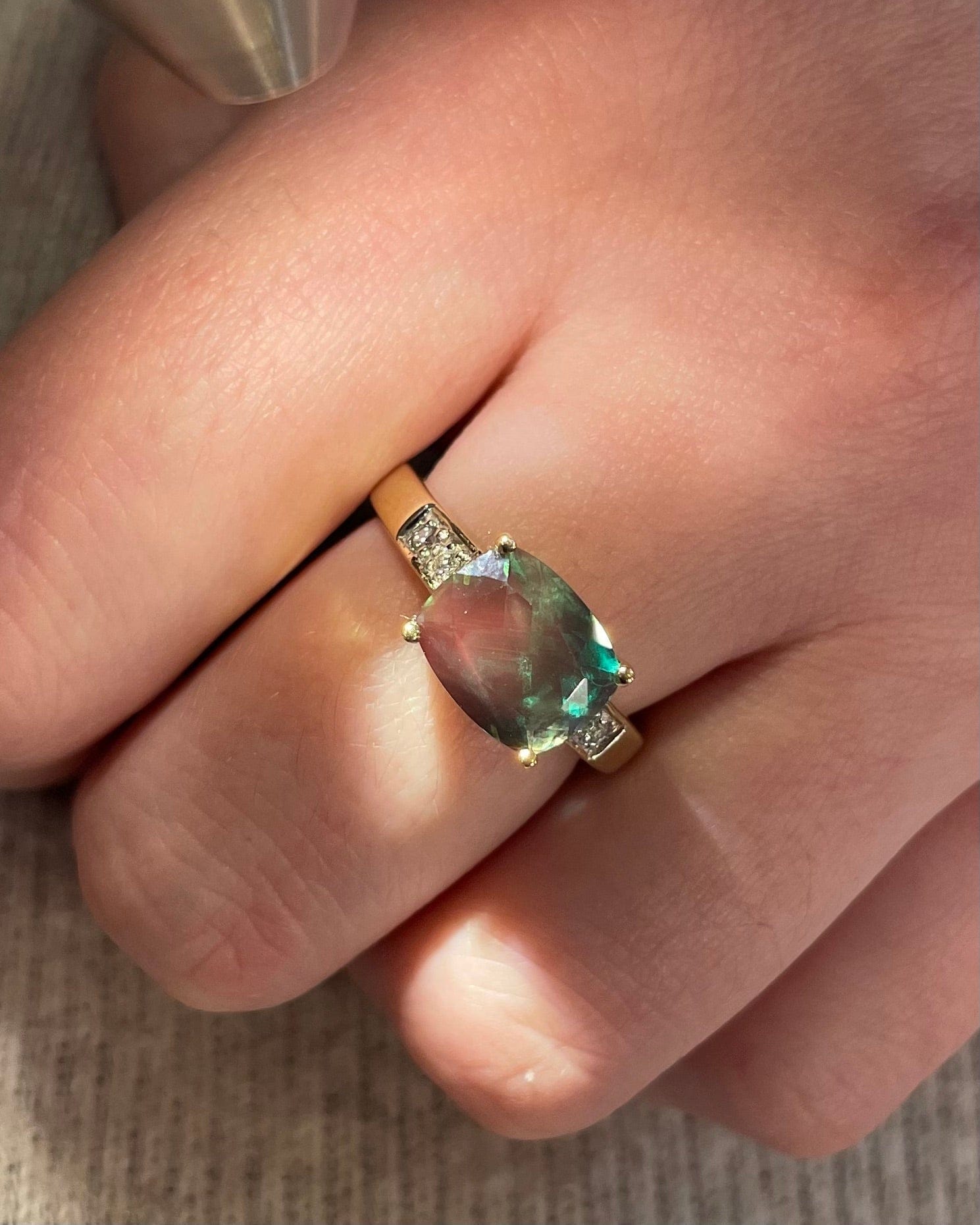 Bague Jonc Andesine 2.40 Carats &amp; Diamants "Merida" - Elliade Paris