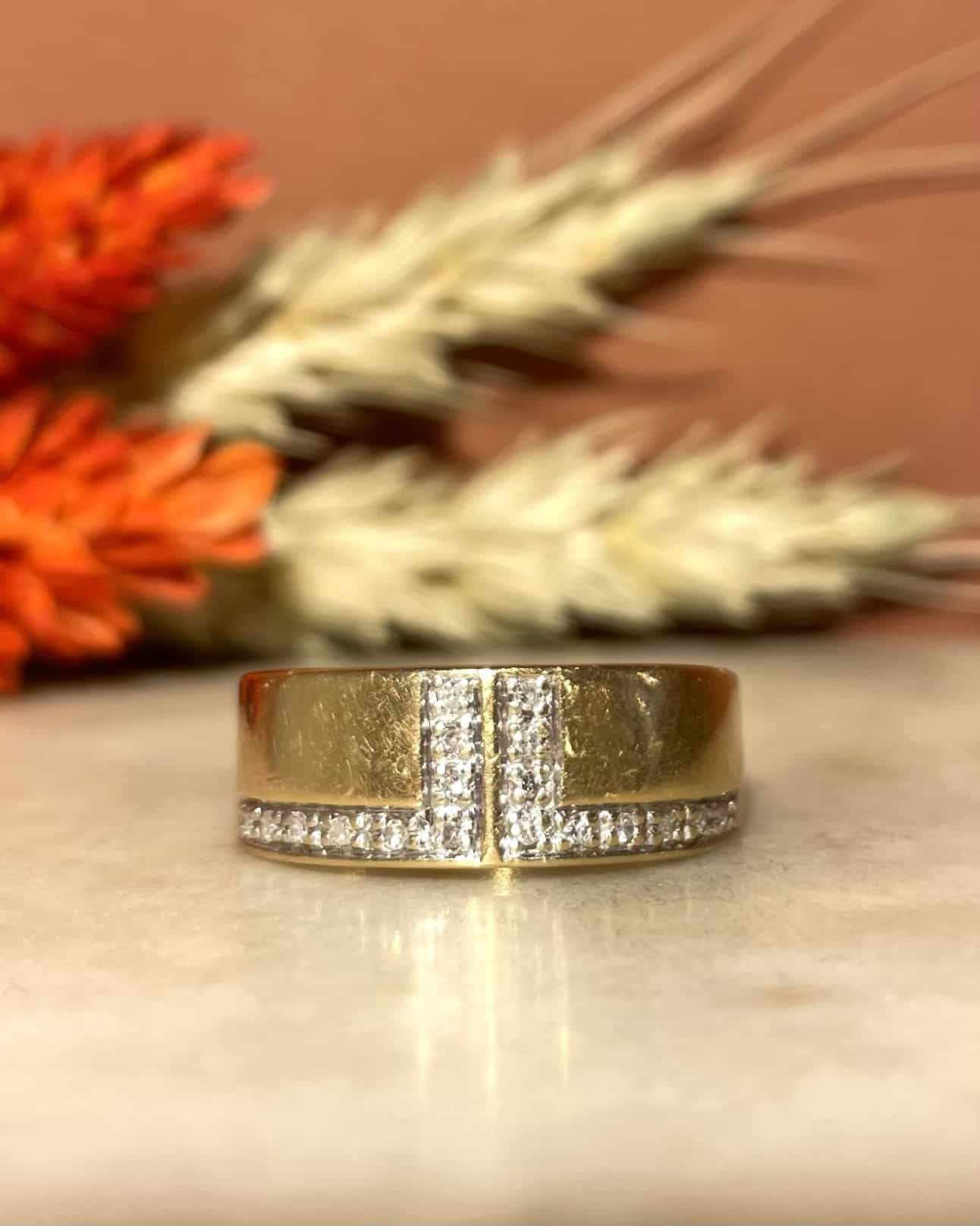 Bague Jonc Bandeau 18 Diamants "Vance" - Elliade Paris