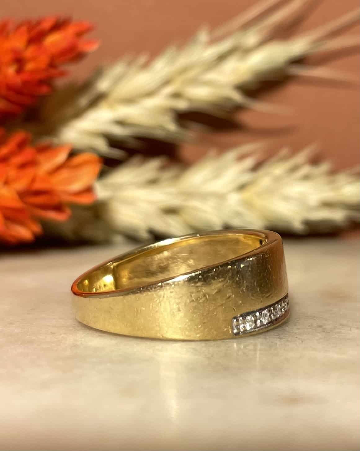 Bague Jonc Bandeau 18 Diamants "Vance" - Elliade Paris
