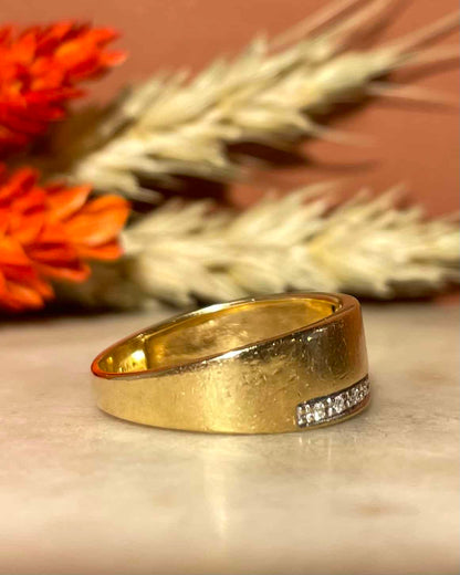 Bague Jonc Bandeau 18 Diamants &quot;Vance&quot; - Elliade Paris